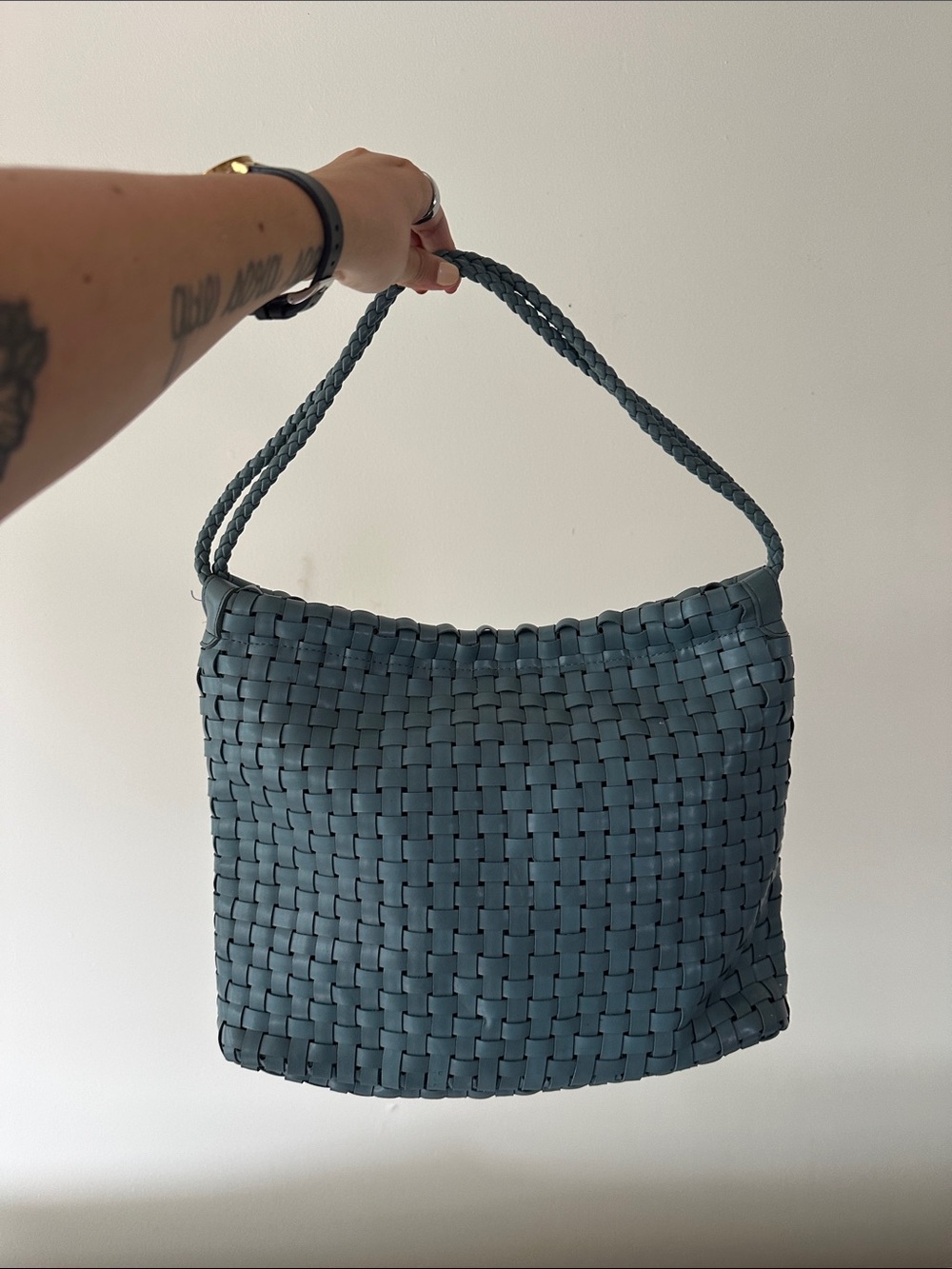 Nine West Teal Woven Shoulder Bag